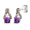 Thumbnail Image 1 of Le Vian Natural Amethyst Earrings 1/8 ct tw Diamonds 14K Vanilla Gold