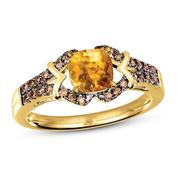 Le Vian Natural Citrine Ring 1/5 ct tw Diamonds 14K Honey Gold