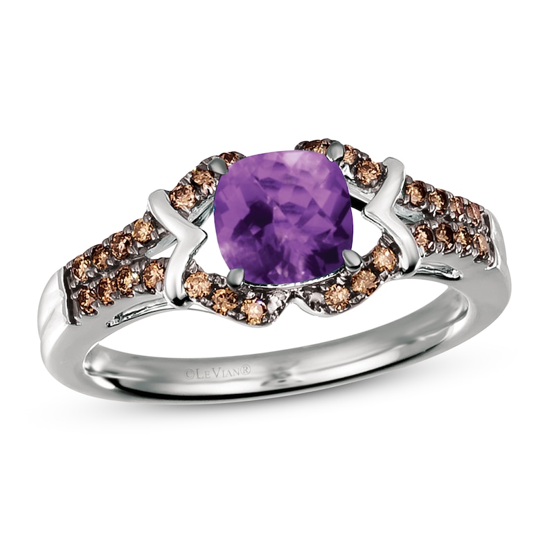 Le Vian Natural Amethyst Ring 1/5 ct tw Diamonds 14K Vanilla Gold