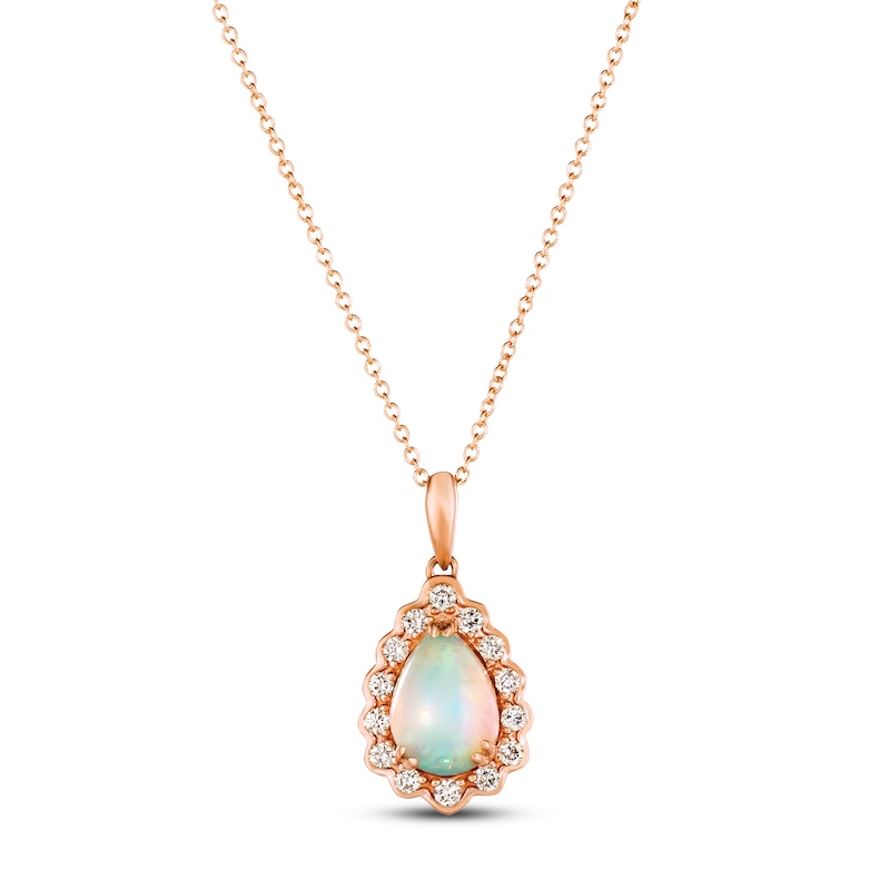 Le Vian Natural Opal Necklace 1/4 ct tw Diamonds 14K Strawberry Gold