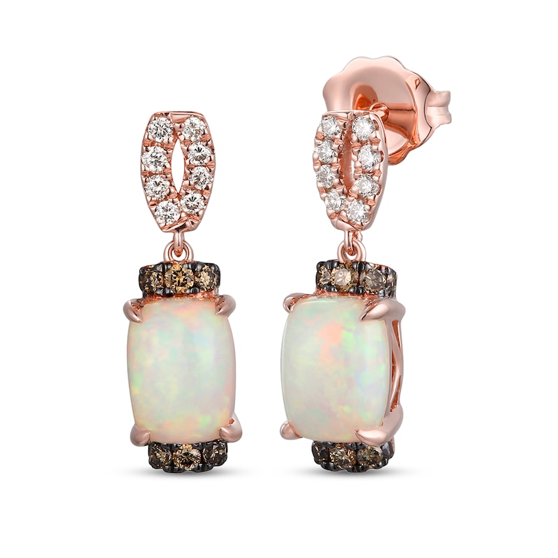 Main Image 1 of Le Vian Natural Opal Earrings 1/4 ct tw Diamonds 14K Strawberry Gold