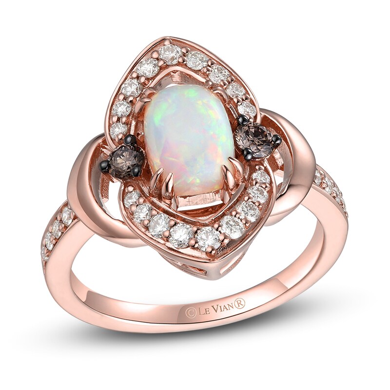 Main Image 1 of Le Vian Natural Opal Ring 1/2 ct tw Diamonds 14K Strawberry Gold