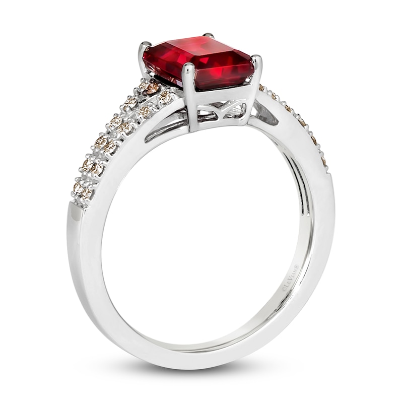 Main Image 3 of Le Vian Natural Garnet Ring 1/6 ct tw Diamonds 14K Vanilla Gold