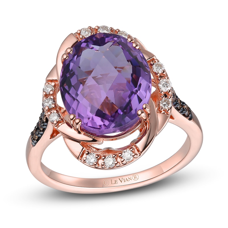 Main Image 1 of Le Vian Natural Amethyst Ring 1/5 ct tw Diamonds 14K Strawberry Gold