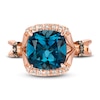 Thumbnail Image 2 of Le Vian Natural Blue Topaz Ring 1/8 ct tw Diamonds 14K Strawberry Gold