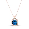 Thumbnail Image 1 of Le Vian Natural Blue Topaz Necklace 1/8 ct tw Diamonds 14K Strawberry Gold