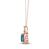 Thumbnail Image 2 of Le Vian Natural Blue Topaz Necklace 1/8 ct tw Diamonds 14K Strawberry Gold