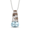 Thumbnail Image 1 of Le Vian Natural Aquamarine Necklace 1/6 ct tw Diamonds 14K Vanilla Gold