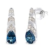 Thumbnail Image 1 of Le Vian Natural Blue Topaz Earrings 1/8 ct tw Diamonds 14K Vanilla Gold