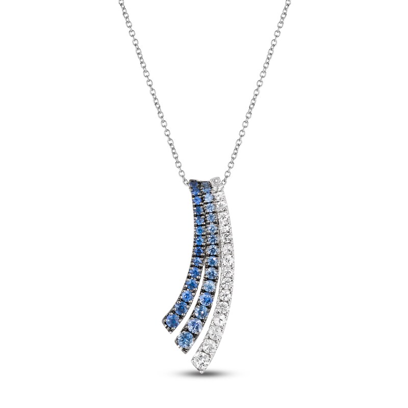 Main Image 1 of Le Vian Natural Sapphire Necklace 14K Vanilla Gold