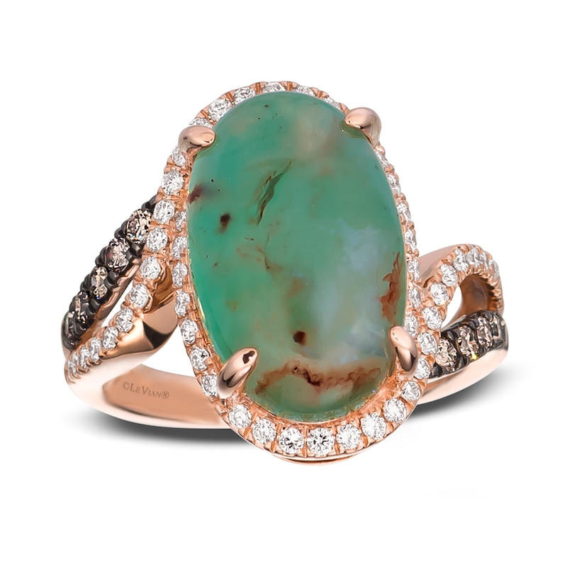 Main Image 1 of Le Vian Natural Aquaprase Ring 1/2 ct tw Diamonds 14K Strawberry Gold