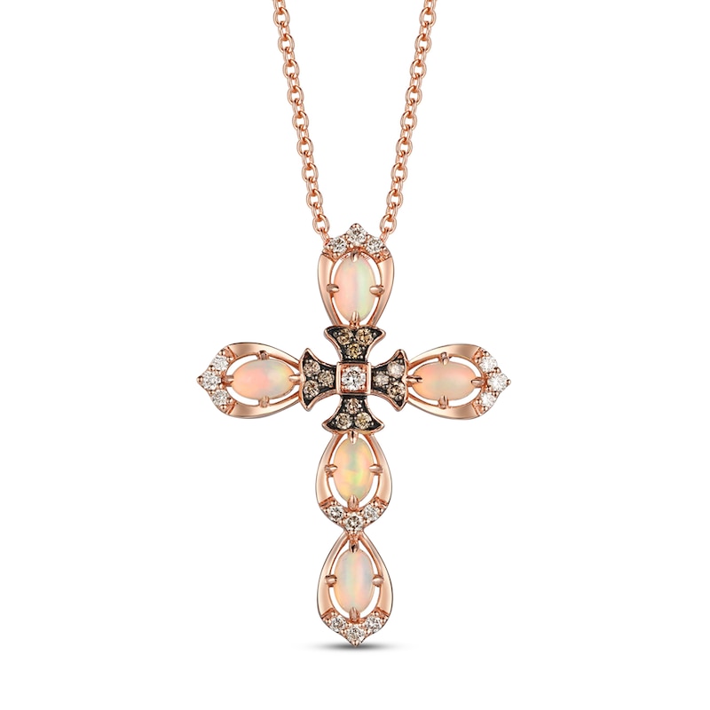 Light Pink Diamond Baguette Sphere Pendant Necklace