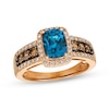 Thumbnail Image 1 of Le Vian Natural Blue Topaz Ring 5/8 ct tw Diamonds 14K Strawberry Gold