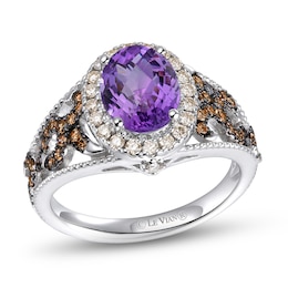 Le Vian Natural Amethyst Ring 1/2 ct tw Diamonds 14K Vanilla Gold