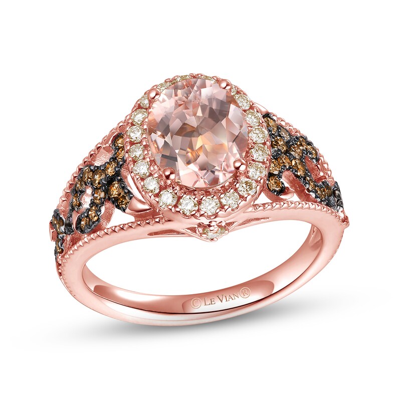 Main Image 1 of Le Vian Natural Morganite Ring 1/2 ct tw Diamonds 14K Strawberry Gold