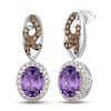 Thumbnail Image 0 of Le Vian Natural Amethyst Earrings 1/2 ct tw Diamonds 14K Vanilla Gold
