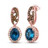 Thumbnail Image 1 of Le Vian Natural Blue Topaz Earrings 1/2 ct tw Diamonds 14K Strawberry Gold