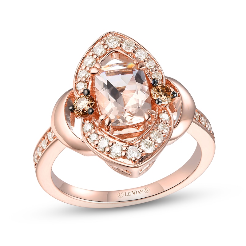 Main Image 1 of Le Vian Natural Morganite Ring 1/2 ct tw Diamonds 14K Strawberry Gold