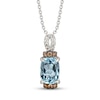 Thumbnail Image 0 of Le Vian Natural Aquamarine Necklace 1/6 ct tw Diamonds 14K Vanilla Gold