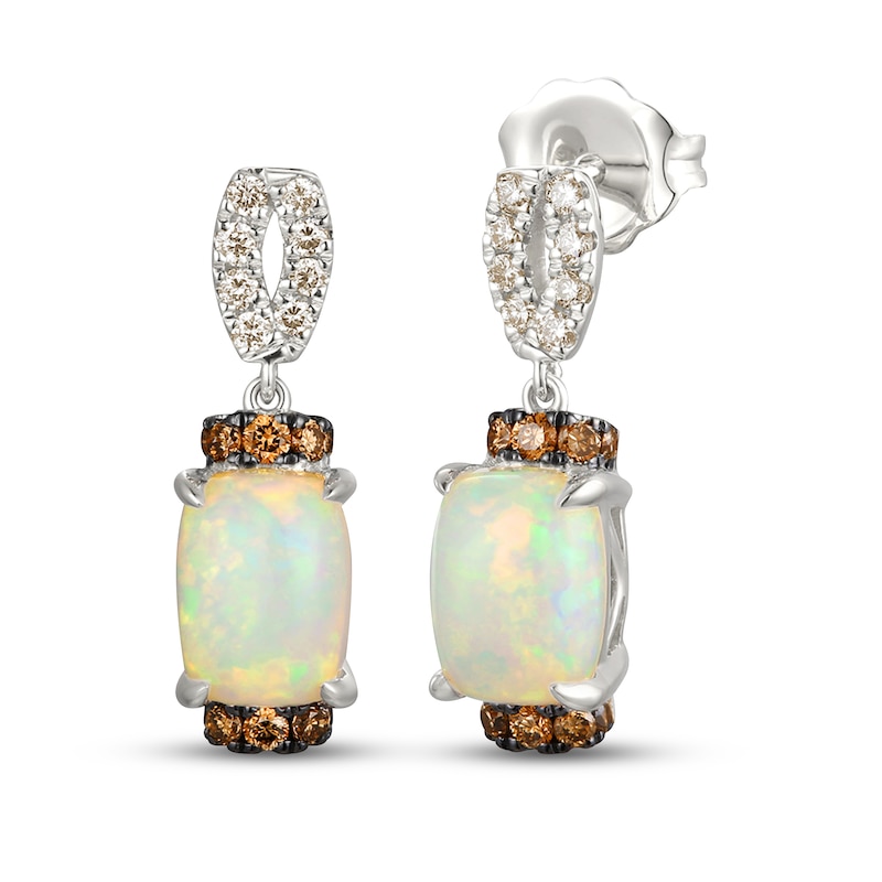 Main Image 1 of Le Vian Natural Opal Earrings 1/4 ct tw Diamonds 14K Vanilla Gold
