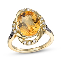 Le Vian Natural Citrine Ring 1/5 ct tw Diamonds 14K Honey Gold