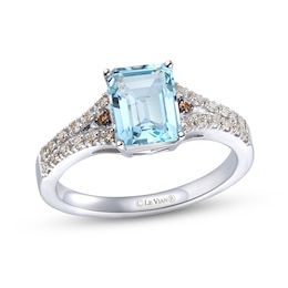 Le Vian Natural Aquamarine Ring 1/6 ct tw Diamonds 14K Vanilla Gold