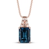 Thumbnail Image 0 of Le Vian Natural Blue Topaz Necklace 1/20 ct tw Diamonds 14K Strawberry Gold