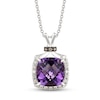 Thumbnail Image 0 of Le Vian Natural Amethyst Necklace 1/8 ct tw Diamonds 14K Vanilla Gold