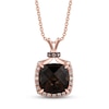 Thumbnail Image 0 of Le Vian Natural Smoky Quartz Necklace 1/8 ct tw Diamonds 14K Strawberry Gold