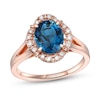 Thumbnail Image 1 of Le Vian Natural Blue Topaz Ring 1/6 ct tw Diamonds 14K Strawberry Gold