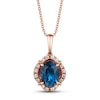 Thumbnail Image 1 of Le Vian Natural Blue Topaz Necklace 1/6 ct tw Diamonds 14K Strawberry Gold
