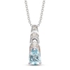 Thumbnail Image 1 of Le Vian Natural Aquamarine Necklace 1/10 ct tw Diamonds 14K Vanilla Gold