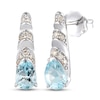 Thumbnail Image 1 of Le Vian Natural Aquamarine Earrings 1/8 ct tw Diamonds 14K Vanilla Gold