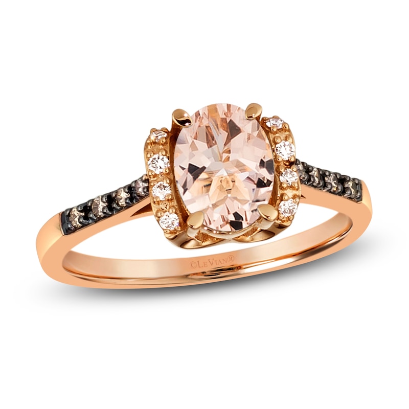 Main Image 1 of Le Vian Natural Morganite Ring 1/10 ct tw Diamonds 14K Strawberry Gold