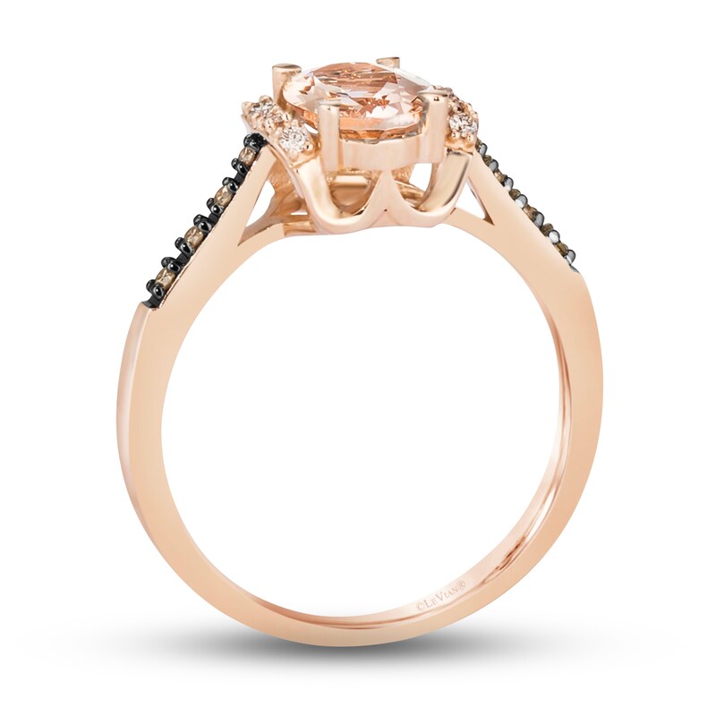 Main Image 3 of Le Vian Natural Morganite Ring 1/10 ct tw Diamonds 14K Strawberry Gold