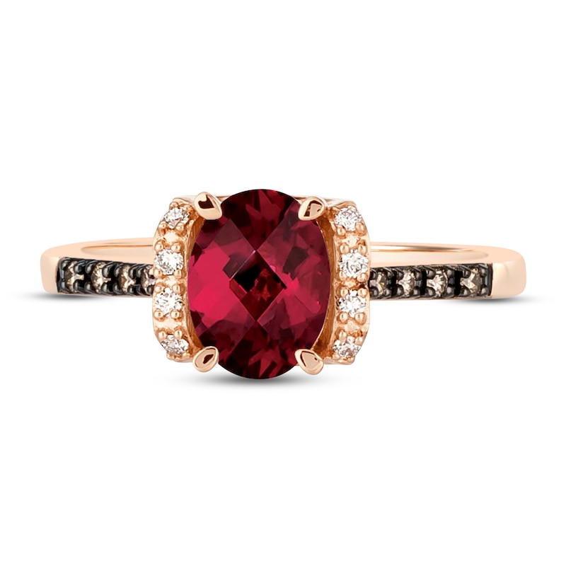 Le Vian Natural Rhodolite Garnet Ring 1/10 ct tw Diamonds 14K Strawberry Gold