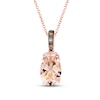 Thumbnail Image 1 of Le Vian Natural Morganite Necklace 1/20 ct tw Diamonds 14K Strawberry Gold