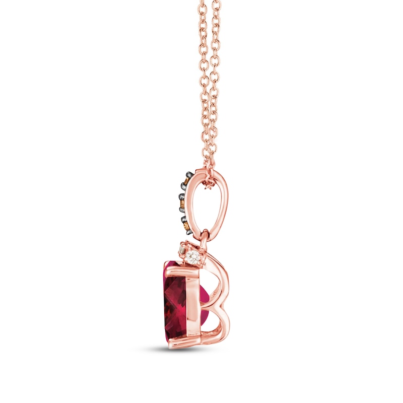 Le Vian Natural Rhodolite Garnet Necklace 1/20 ct tw Diamonds 14K Strawberry Gold