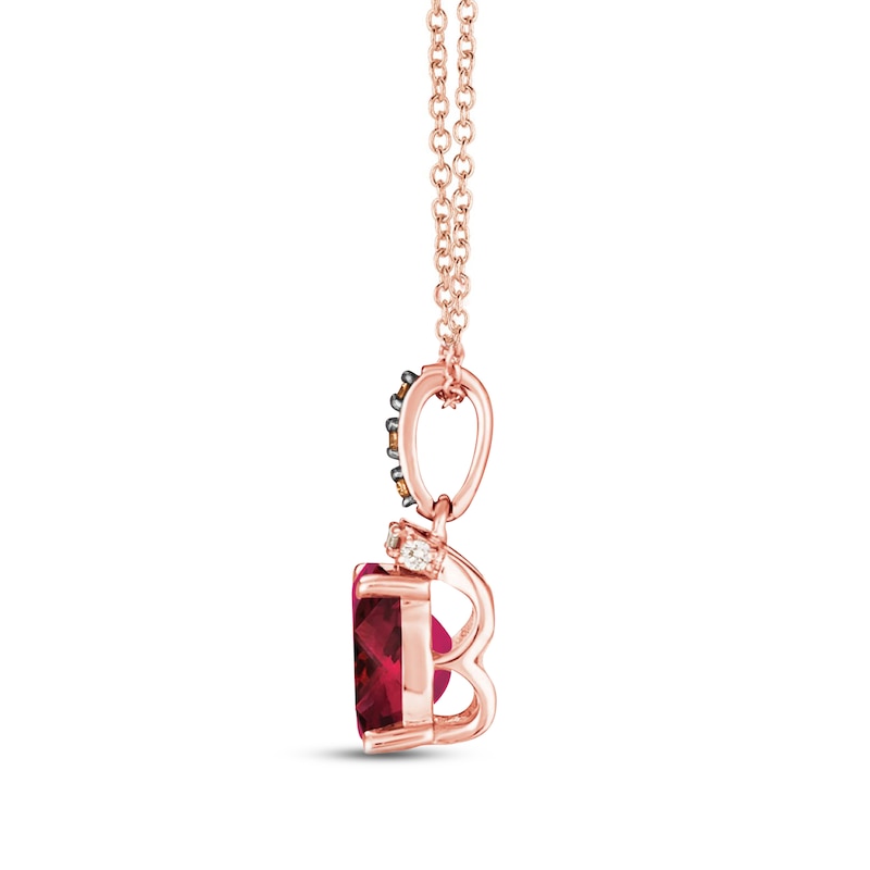 Main Image 2 of Le Vian Natural Rhodolite Garnet Necklace 1/20 ct tw Diamonds 14K Strawberry Gold