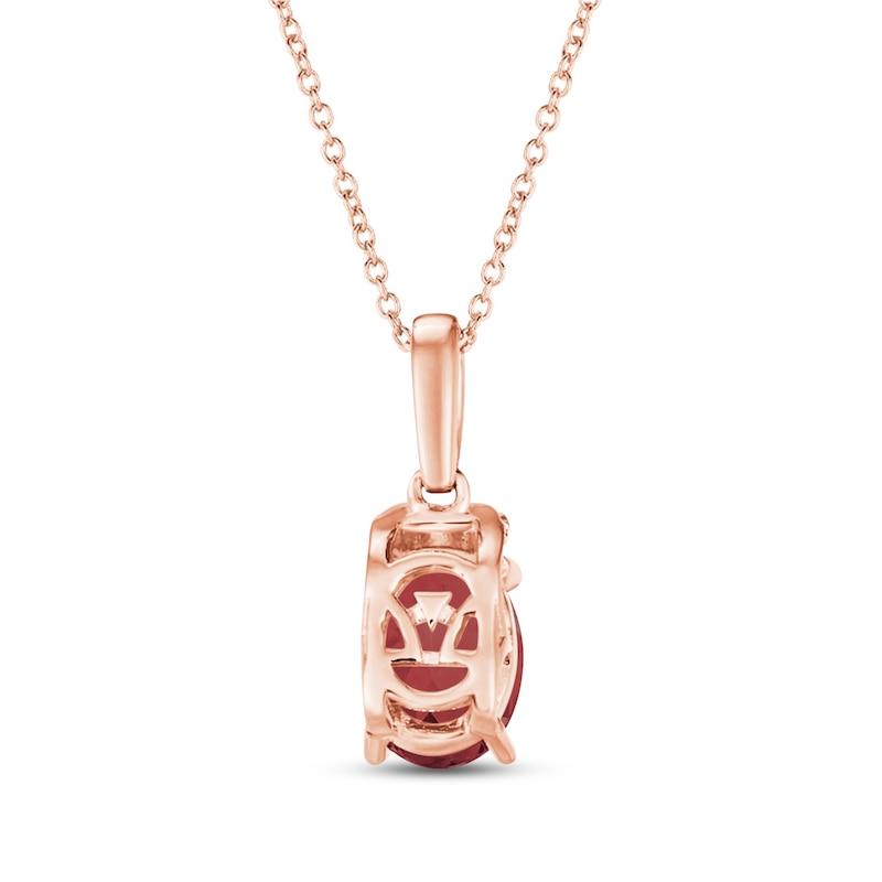 Main Image 3 of Le Vian Natural Rhodolite Garnet Necklace 1/20 ct tw Diamonds 14K Strawberry Gold