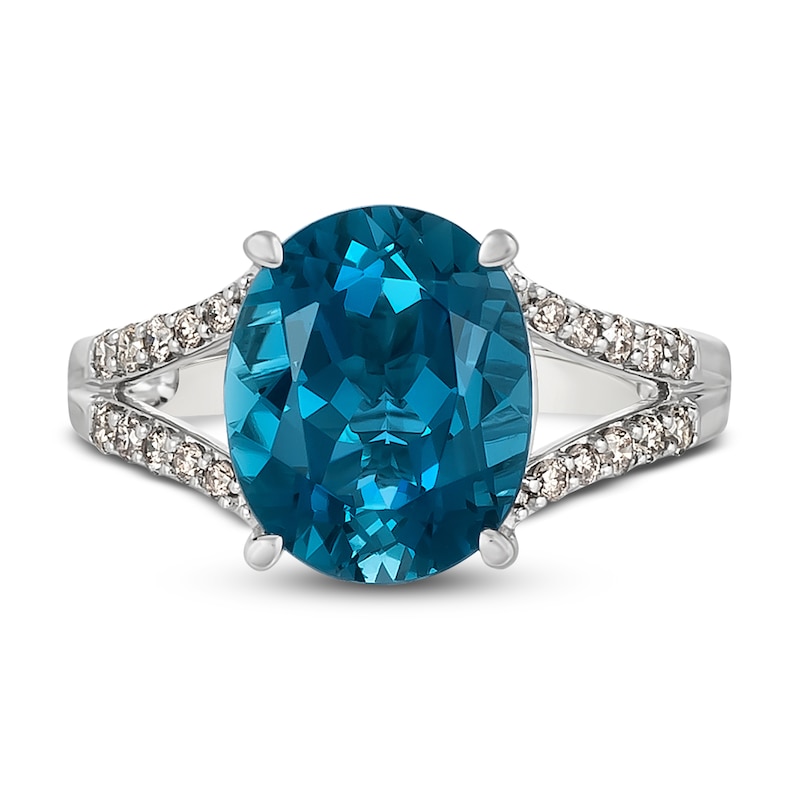 Main Image 2 of Le Vian Natural Blue Topaz Ring 1/4 ct tw Diamonds 14K Vanilla Gold