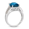 Thumbnail Image 3 of Le Vian Natural Blue Topaz Ring 1/4 ct tw Diamonds 14K Vanilla Gold
