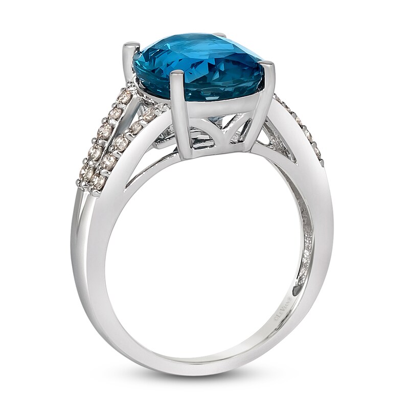 Main Image 3 of Le Vian Natural Blue Topaz Ring 1/4 ct tw Diamonds 14K Vanilla Gold