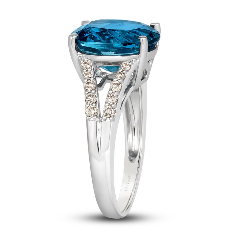 Main Image 4 of Le Vian Natural Blue Topaz Ring 1/4 ct tw Diamonds 14K Vanilla Gold
