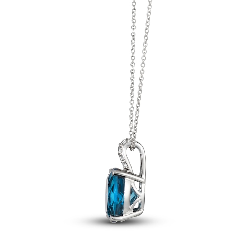 Main Image 2 of Le Vian Natural Blue Topaz Pendant 1/8 ct tw Diamonds 14K Vanilla Gold