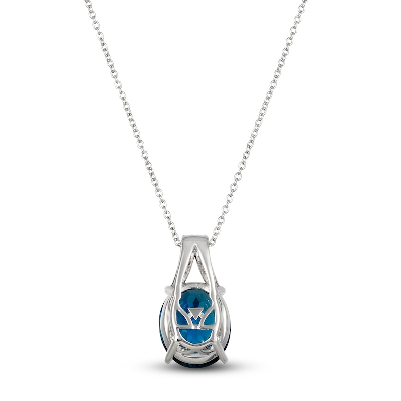 Main Image 3 of Le Vian Natural Blue Topaz Pendant 1/8 ct tw Diamonds 14K Vanilla Gold