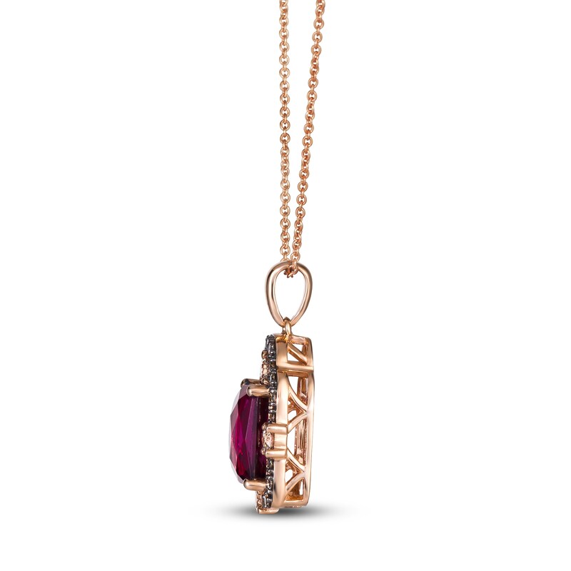 Main Image 2 of Le Vian Natural Rhodolite Garnet Pendant 3/8 ct tw Diamonds 14K Strawberry Gold