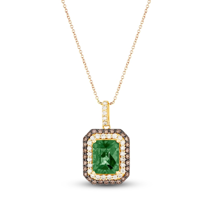 Main Image 1 of Le Vian Natural Emerald Pendant 5/8 ct tw Diamonds 14K Honey Gold