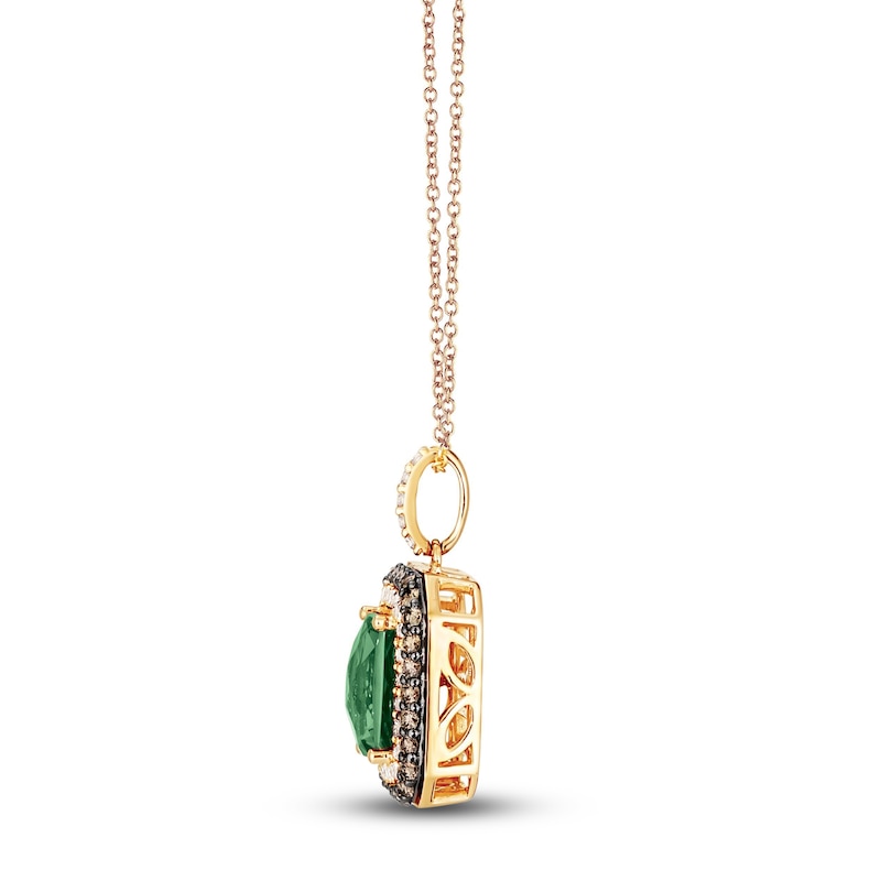 Main Image 2 of Le Vian Natural Emerald Pendant 5/8 ct tw Diamonds 14K Honey Gold