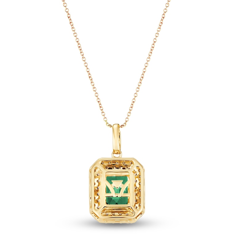 Main Image 3 of Le Vian Natural Emerald Pendant 5/8 ct tw Diamonds 14K Honey Gold